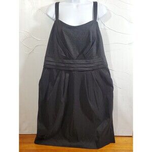 Collection dressbarn 20 Black Ruched Pleated Waistband Zip Back Formal Dress